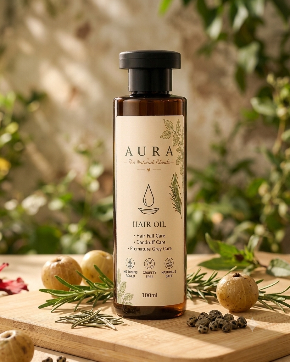 Aura Hair Oil 100ml with ingredients