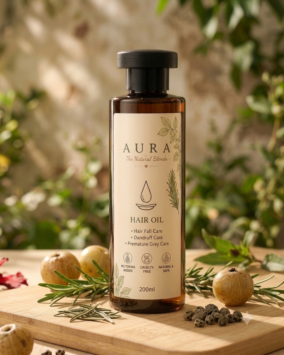 Aura Hair Oil 200ml with ingredients